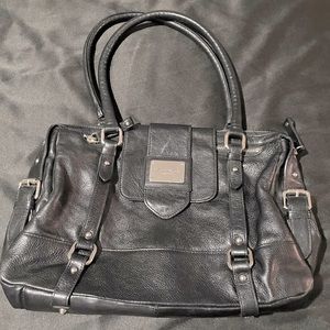 Kenneth Cole Black Leather Purse Bag EUC